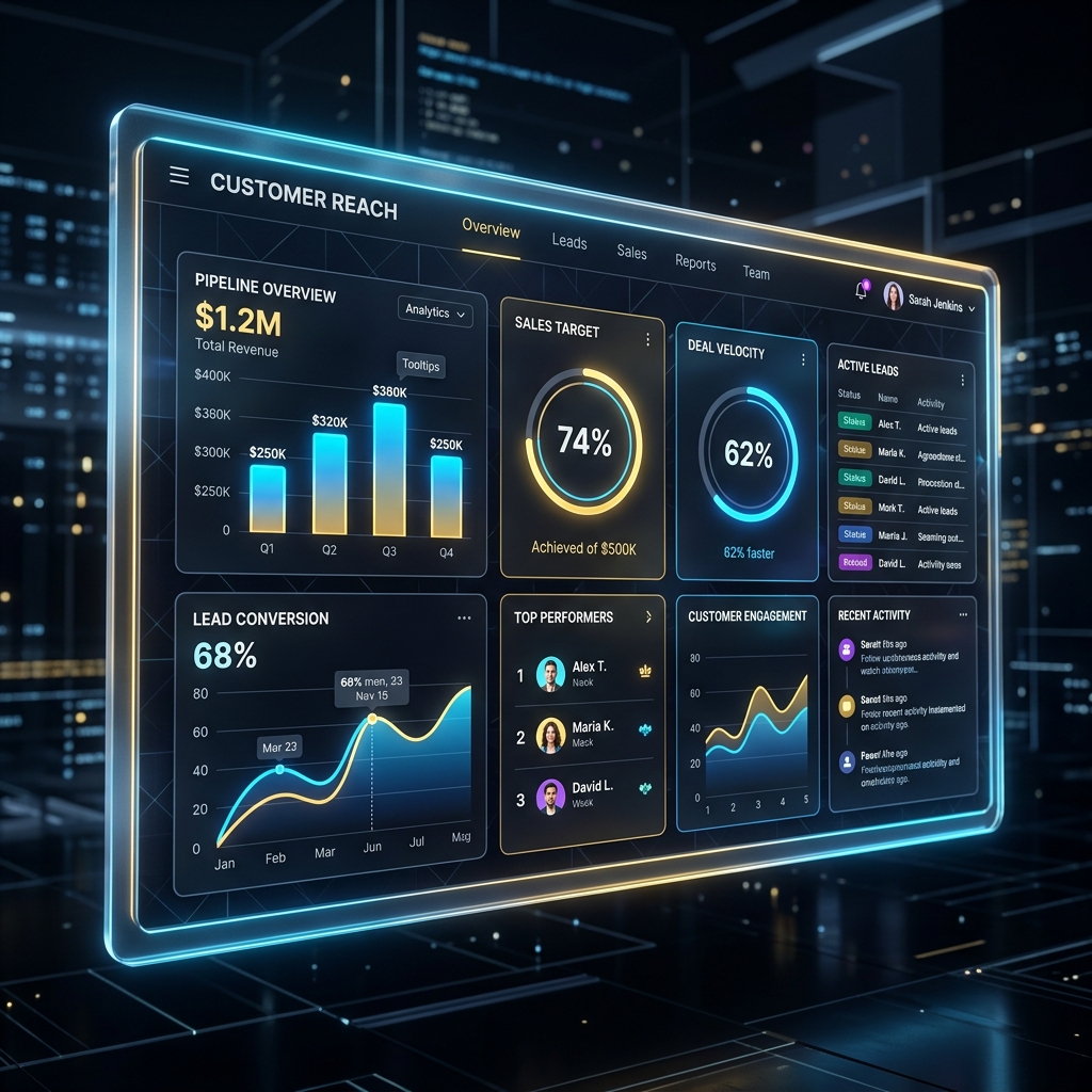 لوحة تحكم انتشار CRM الذكية